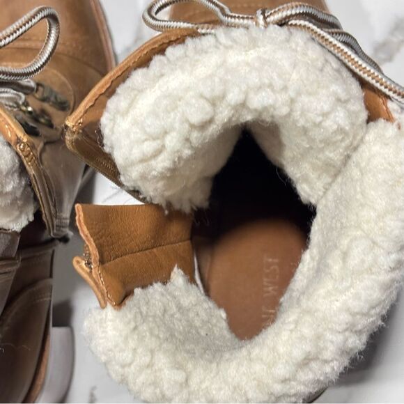Nine West | Penni Women’s Brown Sherpa Lined Faux Leather Ankle Boots - Size 8.5 - Picture 11 of 15